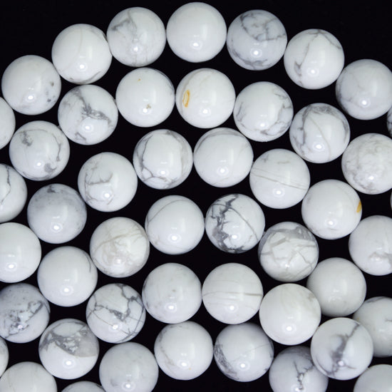 Natural White Howlite Round Beads Gemstone 15