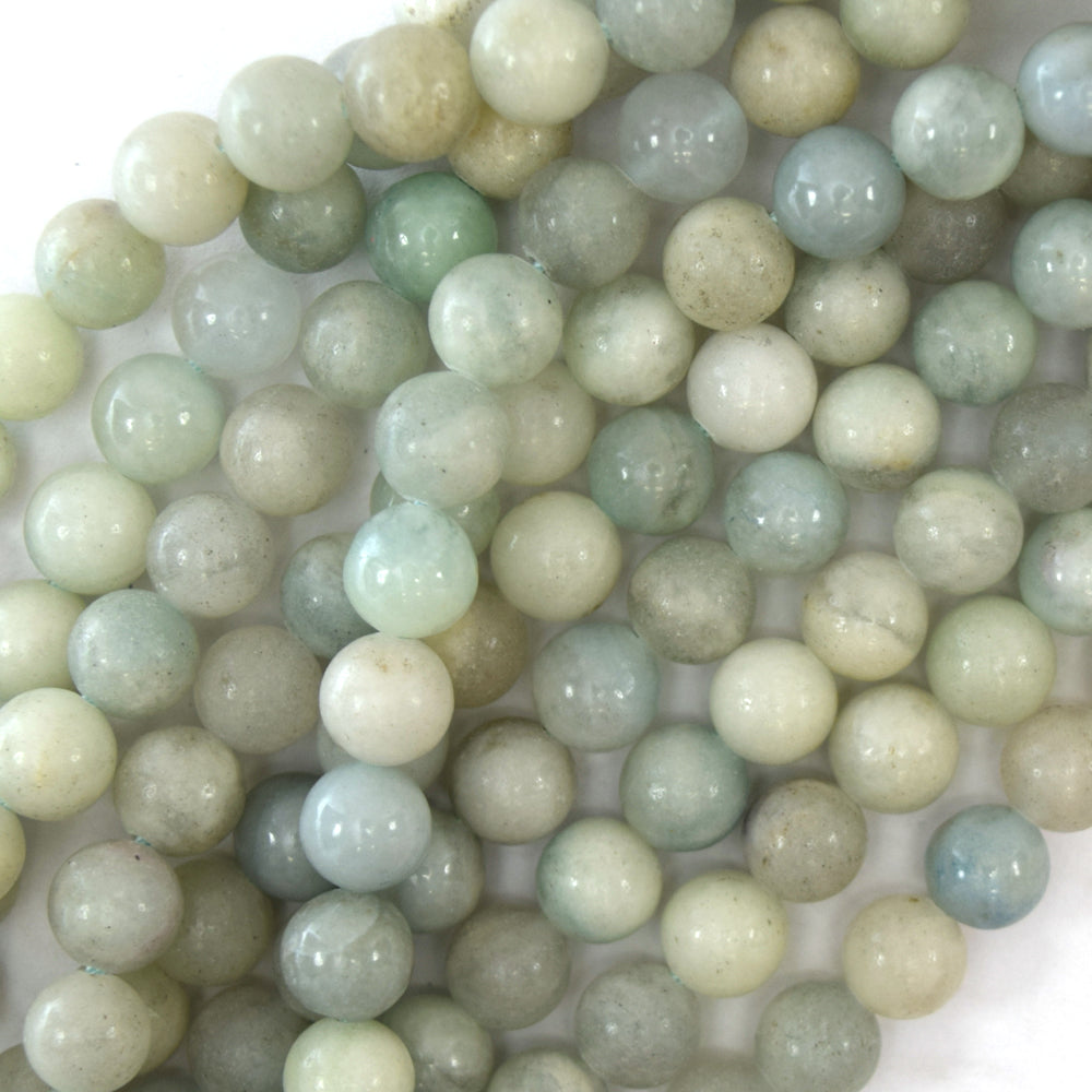 Natural Light Blue Aquamarine Round Beads 15.5" Strand S2 6mm 8mm 10mm 12mm