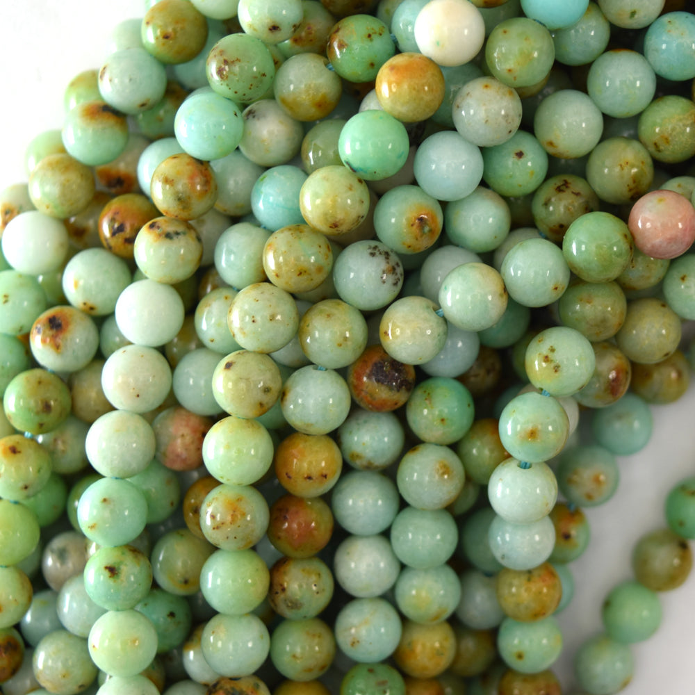 Natural Light Green Chrysoprase Round Beads Gemstone 15