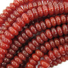 8mm red carnelian rondelle beads 15.5