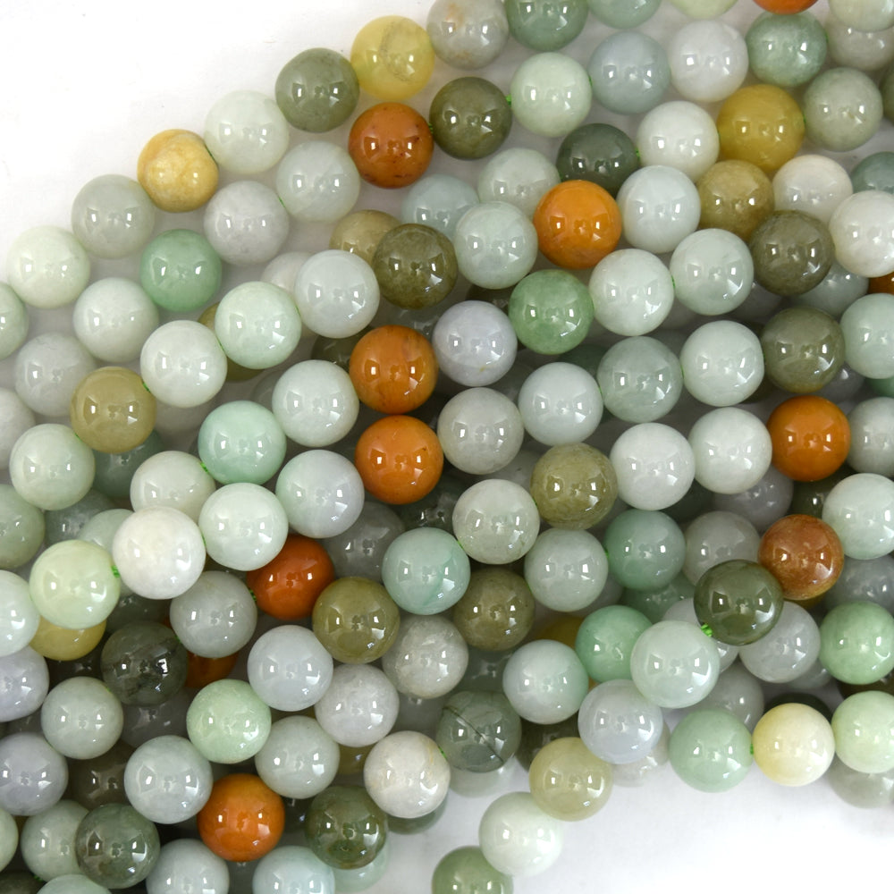 Natural Burma Jadeite Jade Round Beads Gemstone 15.5" Burmese 6mm 8mm 10mm S1