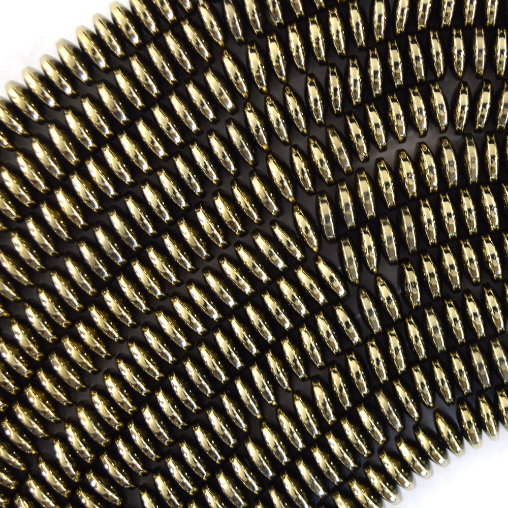 Pyrite Colored Hematite Heishi Rondelle Beads Gemstone 15.5" Strand 4mm 6mm 8mm