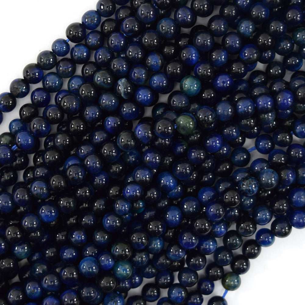 AA Blue Tiger Eye Round Beads Gemstone 15
