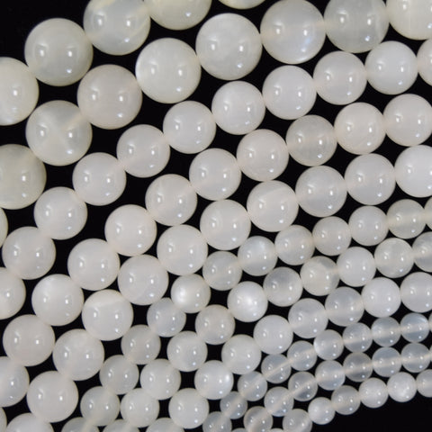 AA Natural Green Moonstone Round Beads 15.5" 4mm 6mm 8mm 10mm 12mm with eye