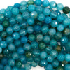 Faceted Blue Dragon Vein Agate Round Beads 15