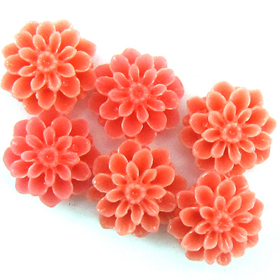 15mm synthetic coral chrysanthemum flower beads 15