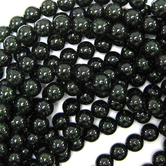 Green Goldstone Round Beads Gemstone 14.5" Strand 4mm 6mm 8mm 10mm 12mm