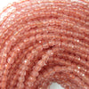 Faceted Cherry Quartz Round Beads Gemstone 15