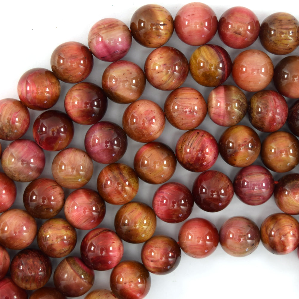 AA Pink Tiger Eye Round Beads Gemstone 15" Strand 4mm 6mm 8mm 10mm 12mm