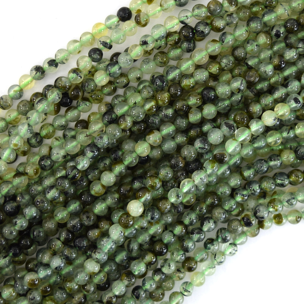 Natural Green Prehnite Round Beads Gemstone 15.5" 4mm 6mm 8mm 10mm 12mm S1