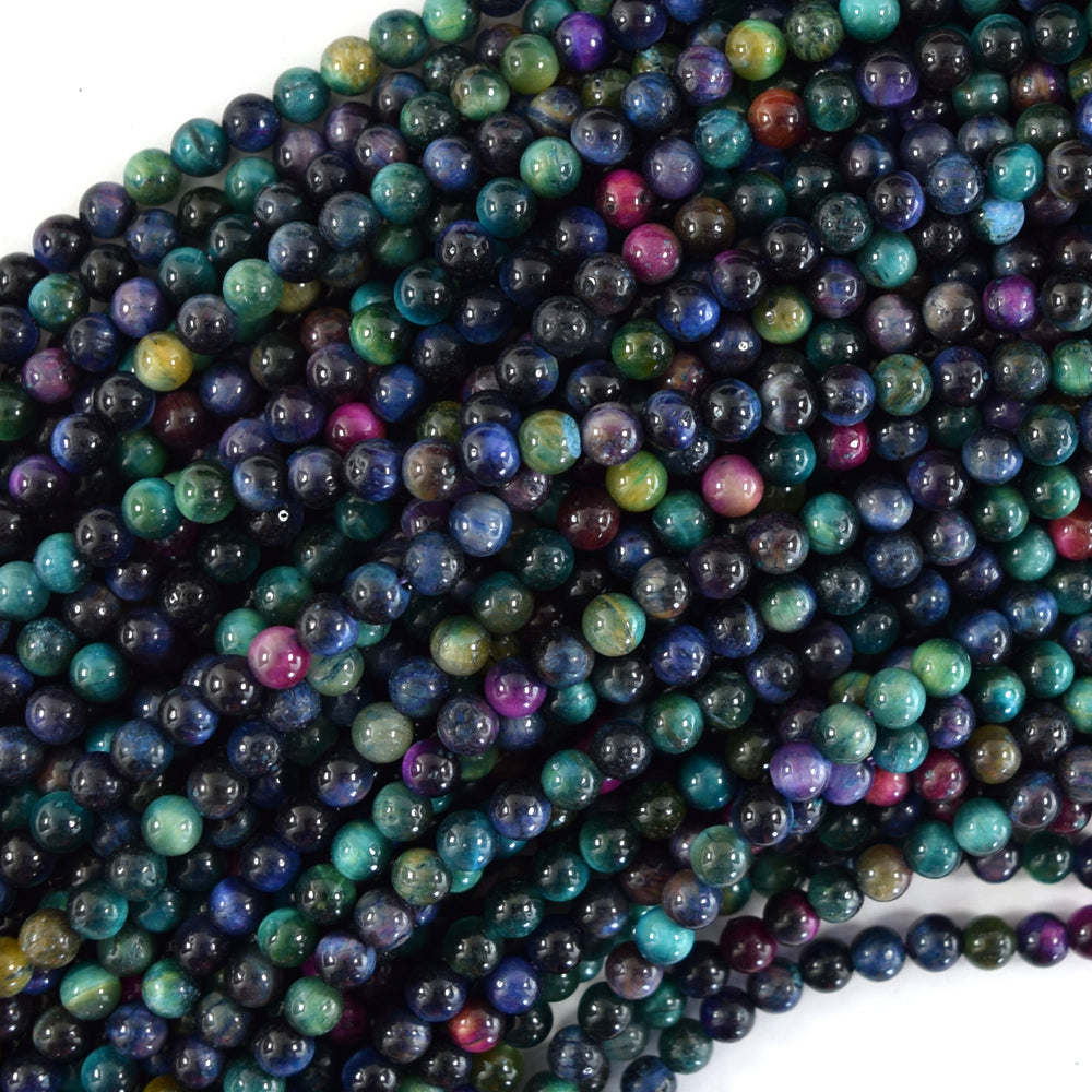 AA Green Blue Tiger Eye Round Beads Gemstone 15