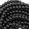 Black Glass Round Beads Gemstone 14