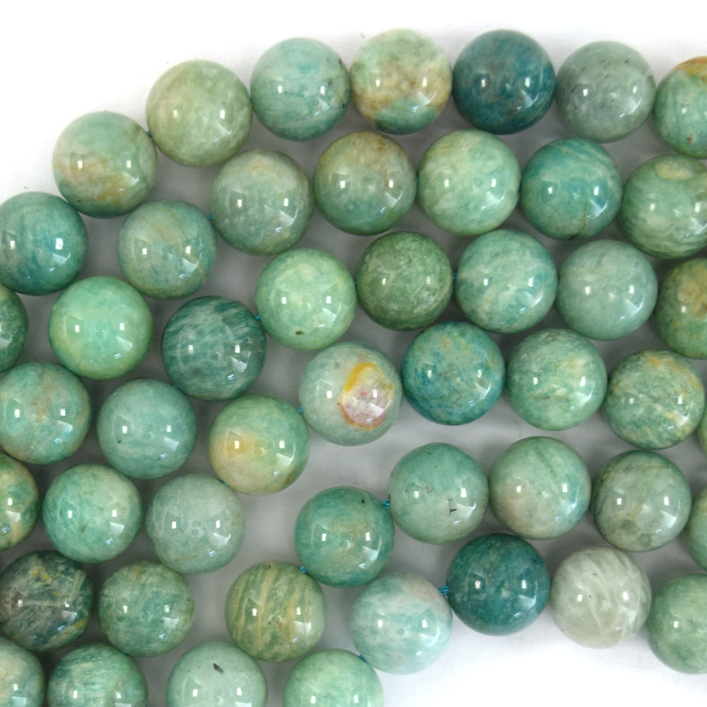 Natural Russian Green Amazonite Round Beads Gemstone 15" Strand 6mm 8mm 10mm