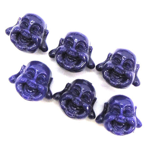 18mm synthetic coral carved buddha beads 15" strand 20 pcs purple