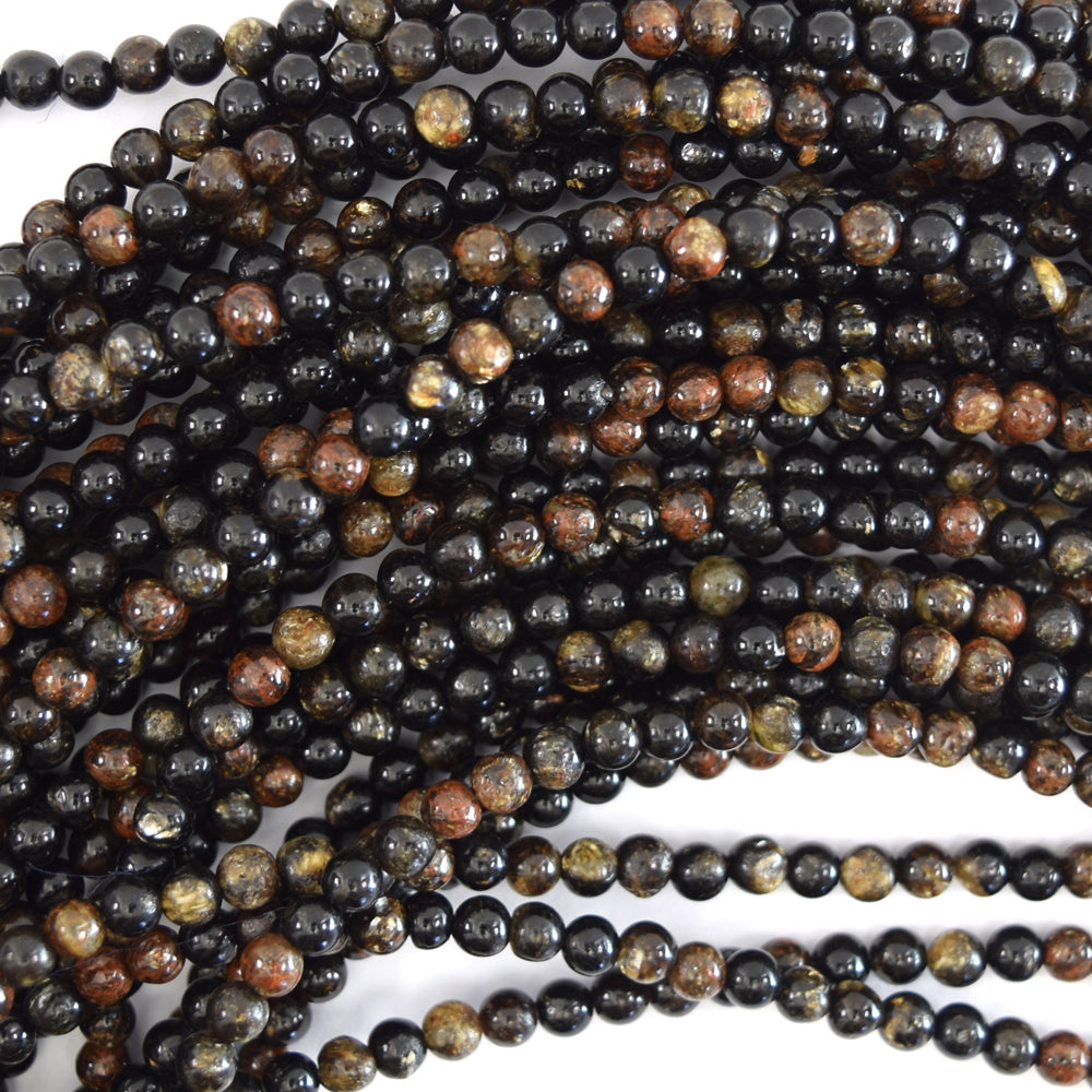 Natural Genuine Golden Phlogopite Round Beads 15.5