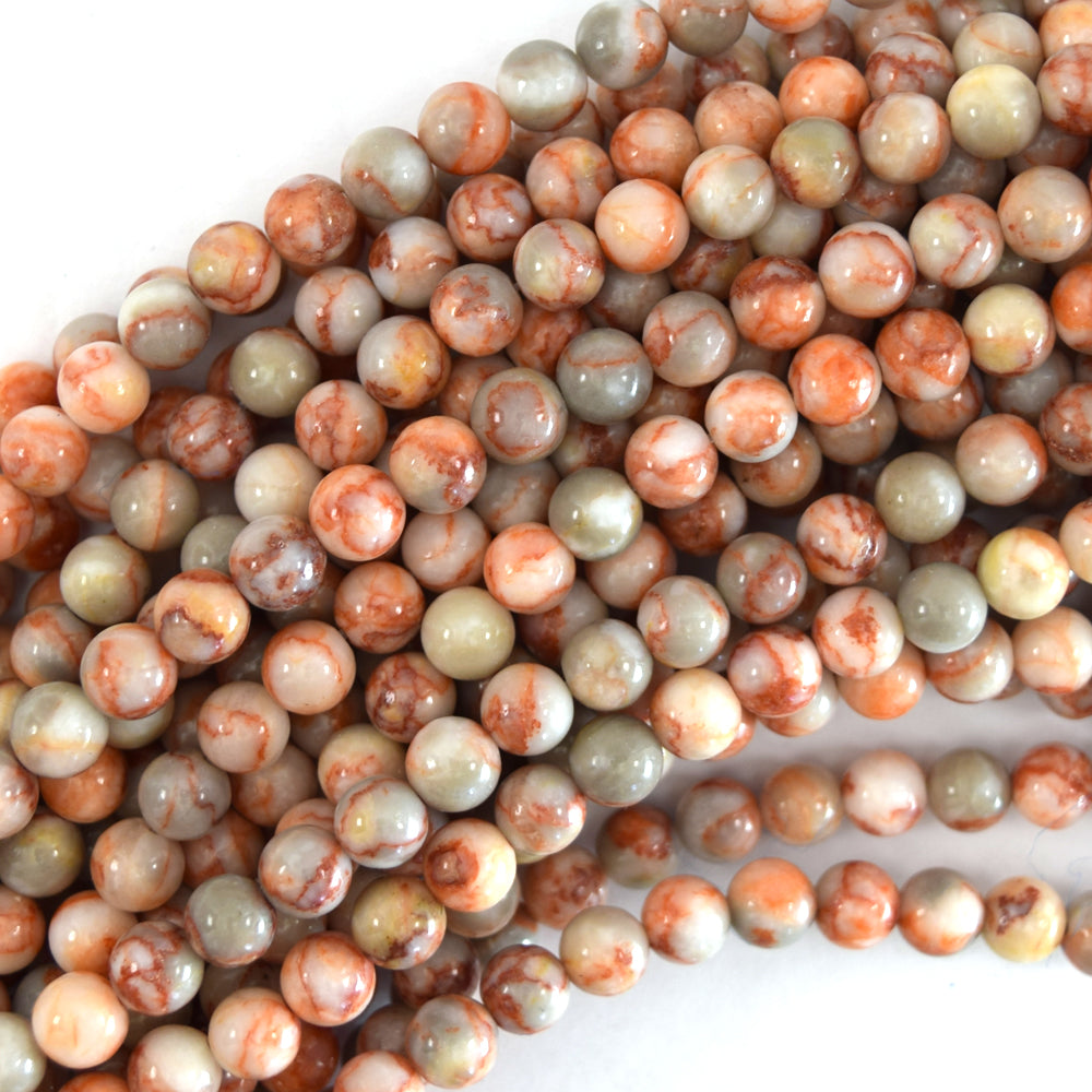 Natural Red Spider Web Jasper Round Beads Gemstone 15