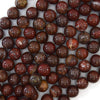 Natural Dark Poppy Jasper Round Beads Gemstone 15