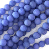 8mm matte blue jade round beads 15