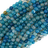 Faceted Blue Dragon Vein Agate Round Beads 15