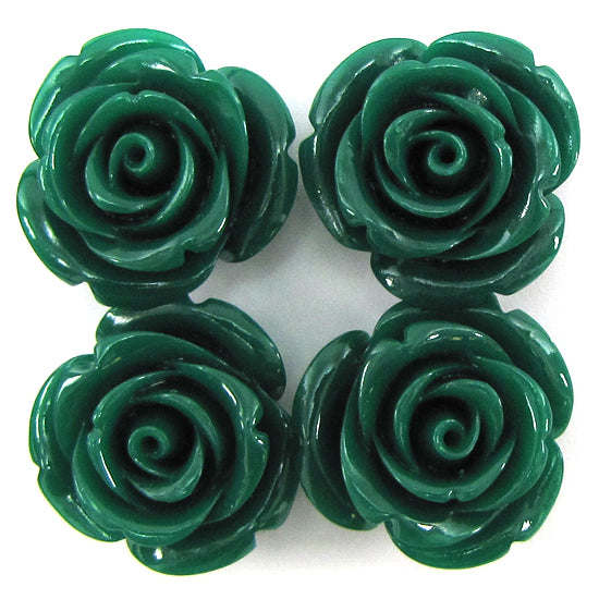 24mm synthetic coral carved rose flower beads 15
