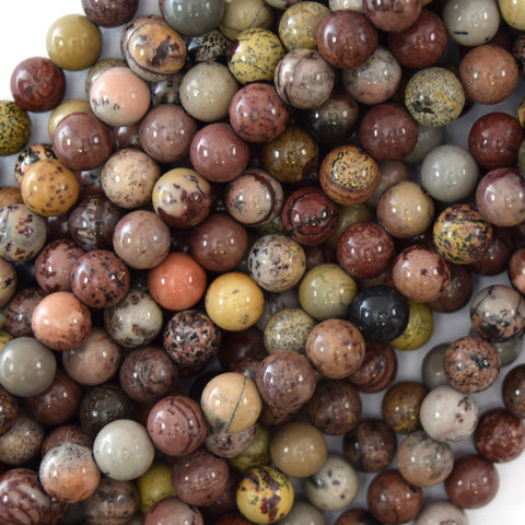 8mm matte dalmatian jasper round beads 15" strand