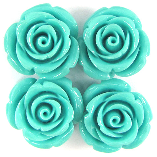 24mm synthetic coral carved rose flower beads 15
