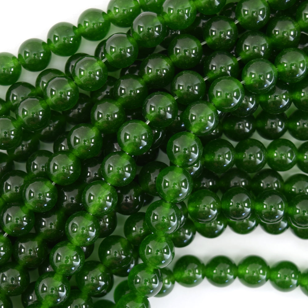 Canada Green Jade Round Beads Gemstone 15" Strand 4mm 6mm 8mm 10mm 12mm S1