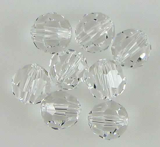 10 Beads - 8mm Faceted Clear White Glass Round Crystal Beads, Clear Glass  Crystal, Clear Round Beads, Clear White Crystal Beads