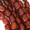 14mm red carnelian barrel beads 15.5