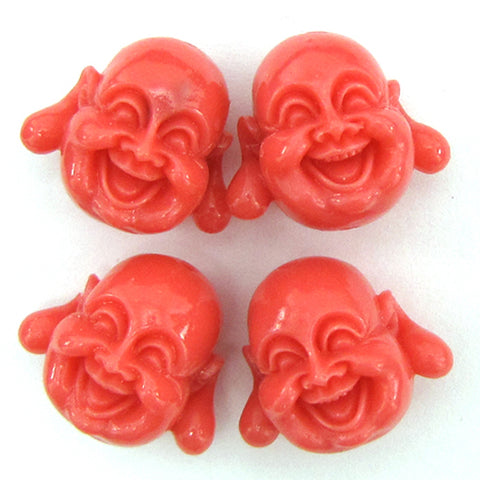 4 pieces 35mm synthetic coral carved chrysanthemum flower pendant bead pink