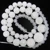 6-16mm matte white crack crystal round beads 17