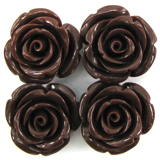24mm synthetic coral carved rose flower beads 15