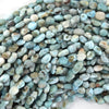 6mm - 8mm natural blue larimar pebble nugget beads 15.5
