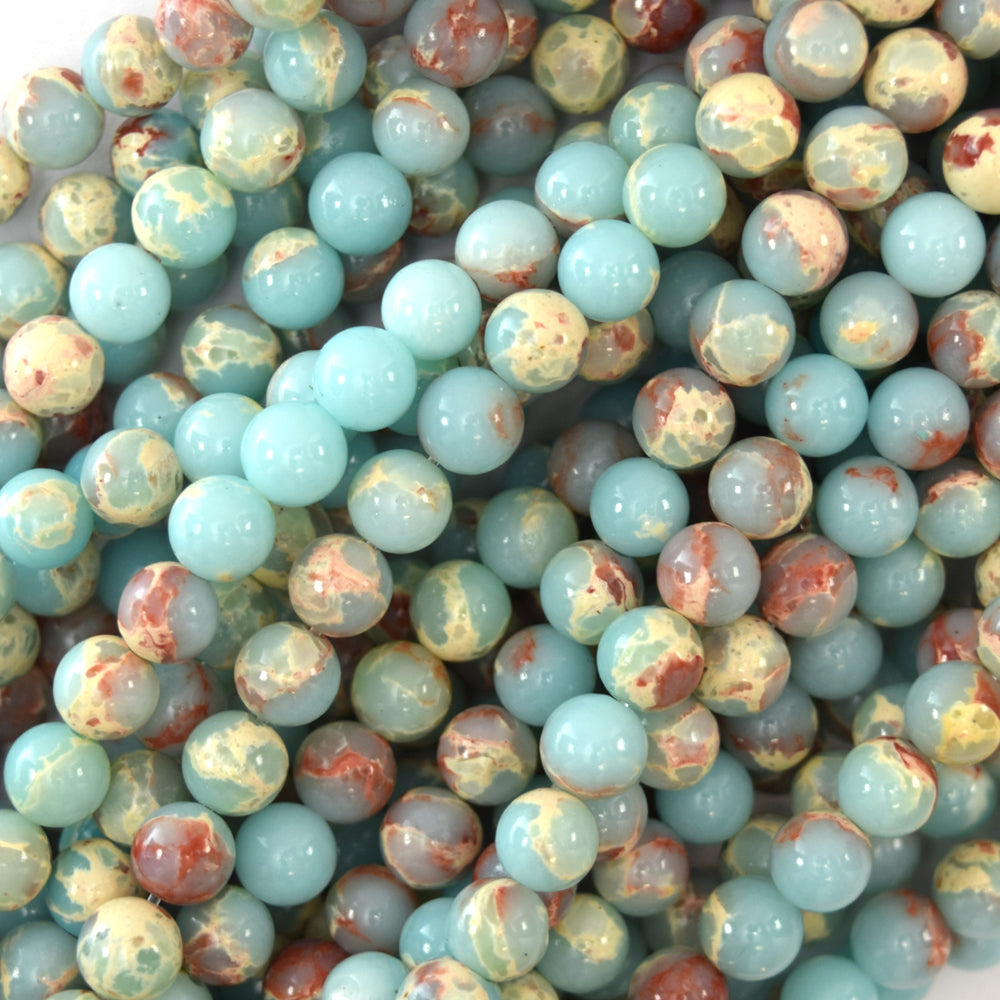 Synthetic Blue Sea Sediment Jasper Round Beads 15" 4mm 6mm 8mm 10mm 12mm