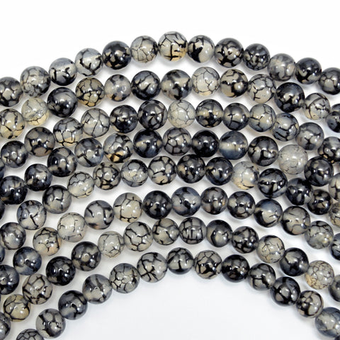 Matte Silver Druzy Agate Round Beads Gemstone 15" Strand 6mm 8mm 10mm 12mm