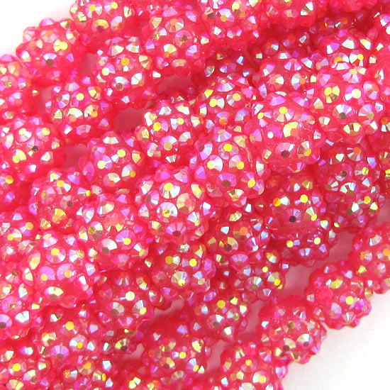 12mm resin acrylic rhinestone round beads 15