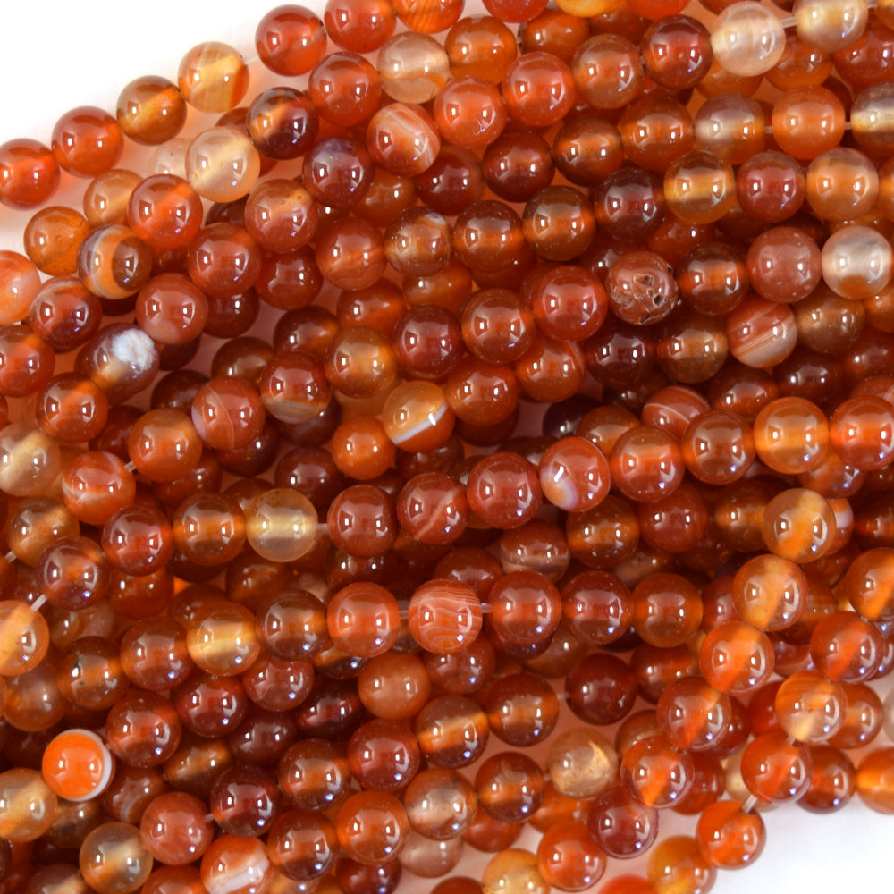 Natural Carnelian Round Beads Gemstone 15" Strand 4mm 6mm 8mm 10mm 12mm S1