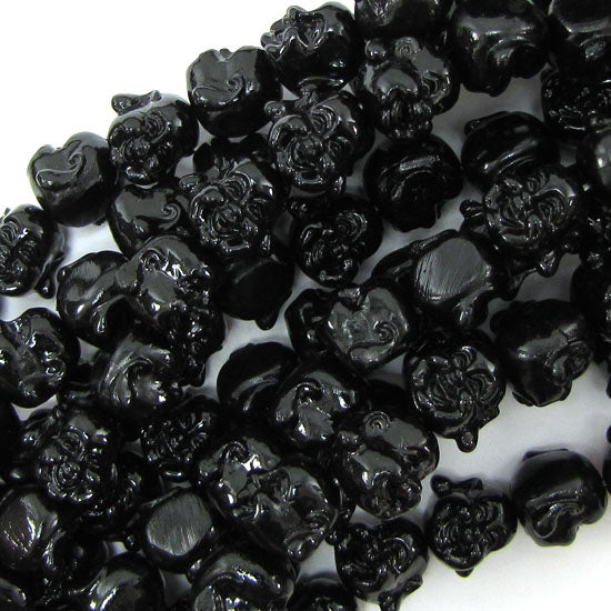 12mm synthetic coral carved buddha beads 14