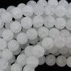 14mm matte white crack crystal round beads 15.5