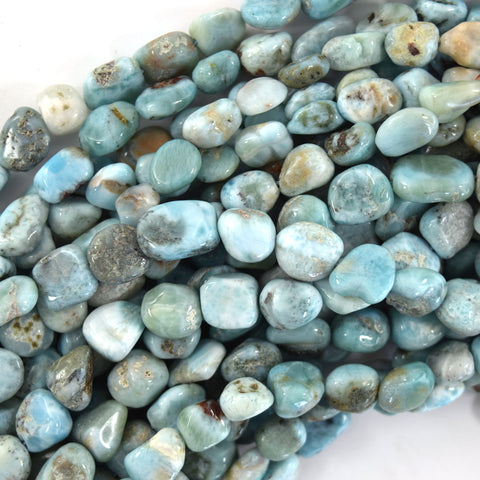 Blue Larimar Quartz Heishi Disc Beads Gemstone 15" Strand 4mm 6mm
