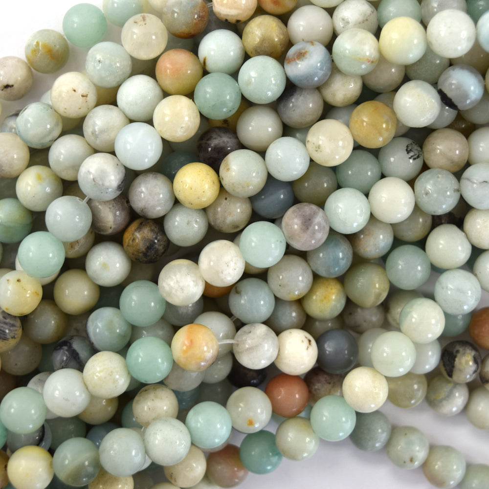 Natural Multicolor Amazonite Round Beads 15" Strand 4mm 6mm 8mm 10mm 12mm