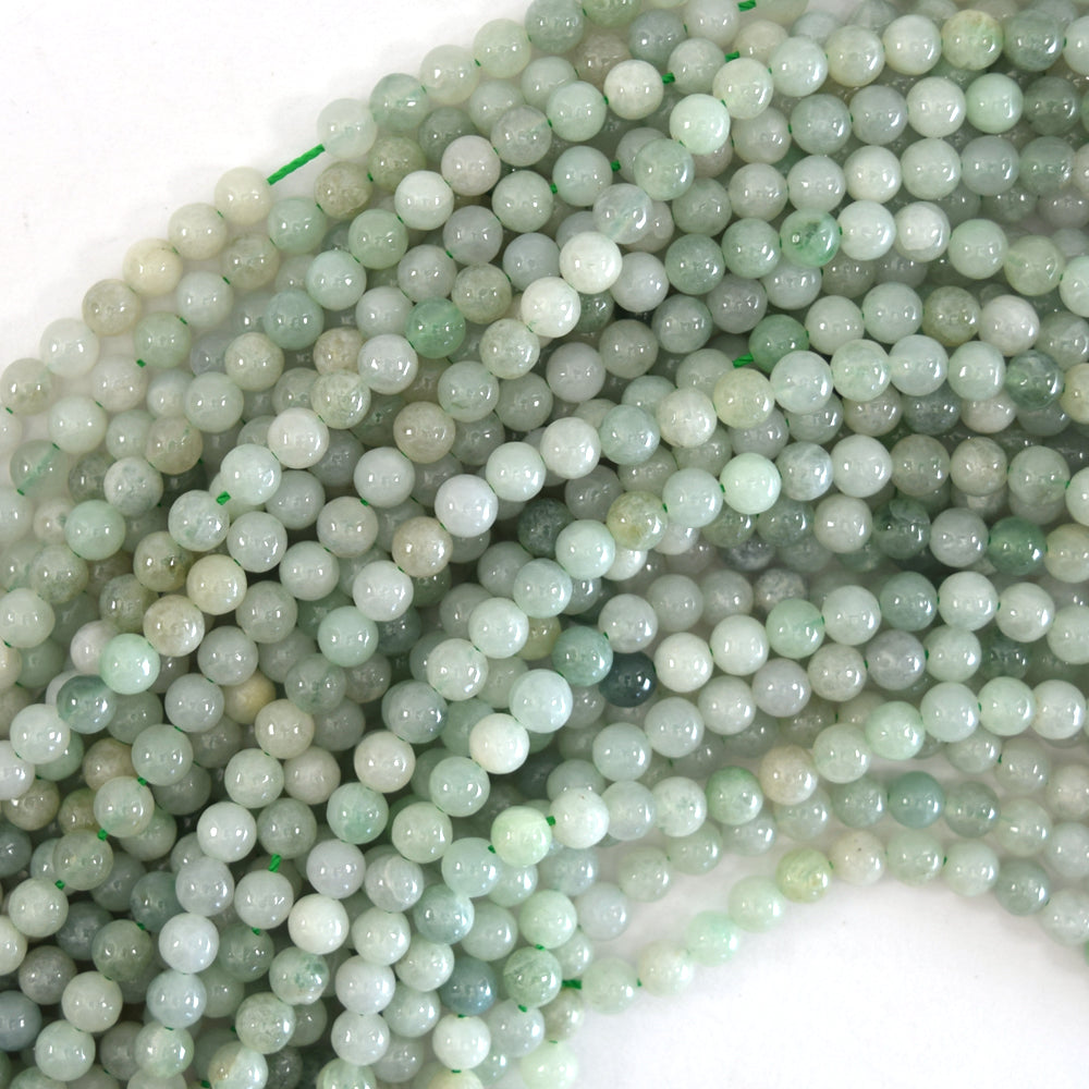 Natural Burma jadeite Jade Round Beads 15.5"Burmese 3mm 4mm 6mm 8mm 10mm 12mm S2