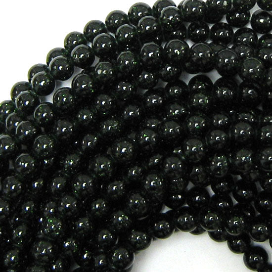 Green Goldstone Round Beads 14.5" Strand Sandstone 4mm 6mm 8mm 10mm 12mm