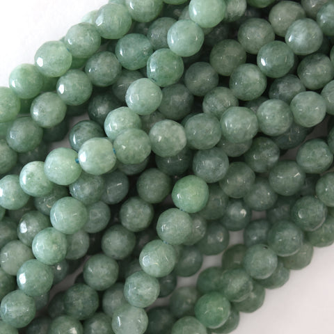 Natural Star Cut Faceted Yellow Jade Round Beads 15" Strand 6mm 8mm 10mm Diamond