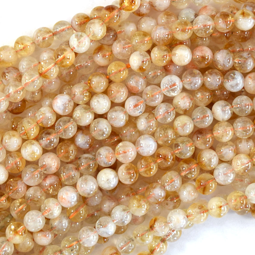 A grade Natural Yellow Citrine Round Beads 15