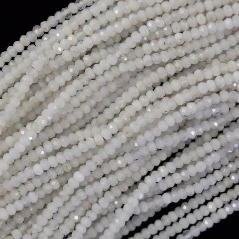 Natural Faceted Cream White Moonstone Round Beads 15.5" 3mm 4mm 6mm 8mm 10mm
