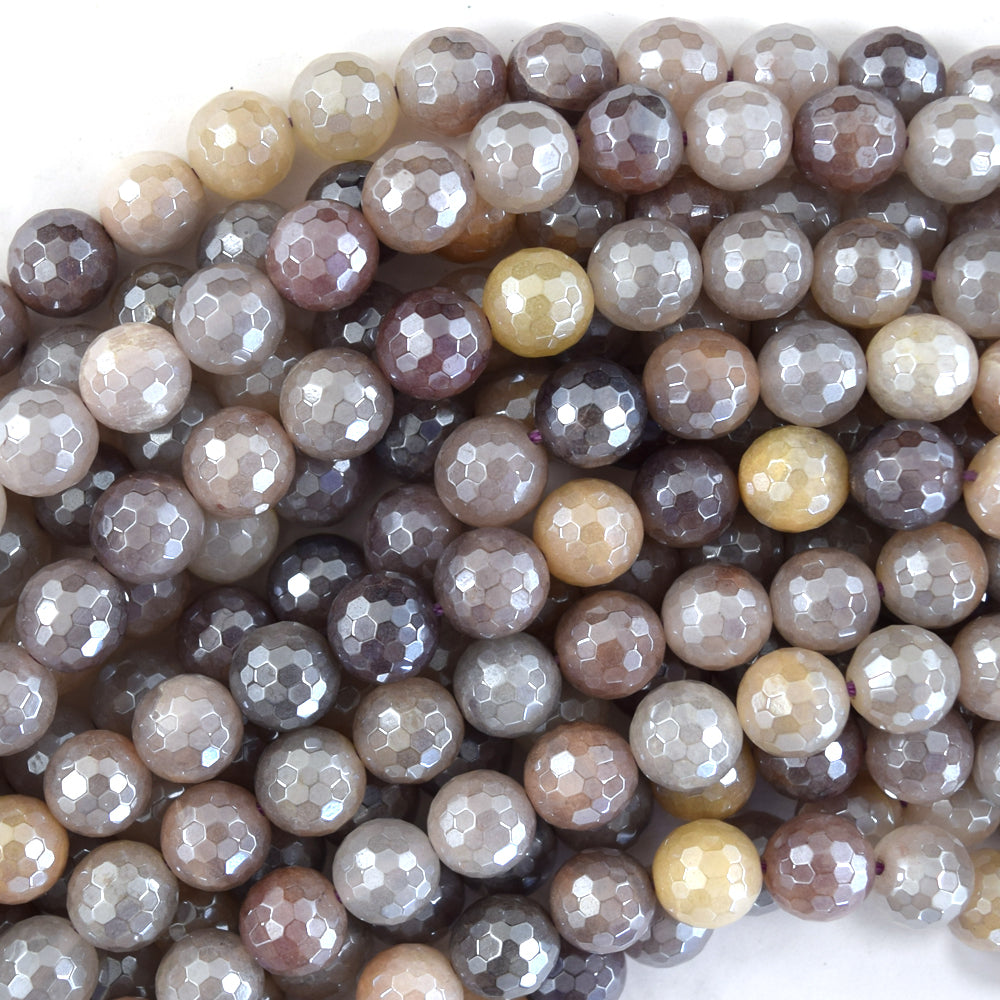 Mystic Titanium Faceted Lavender Crystal Quartz Round Beads 15" 6mm 8mm 10mm