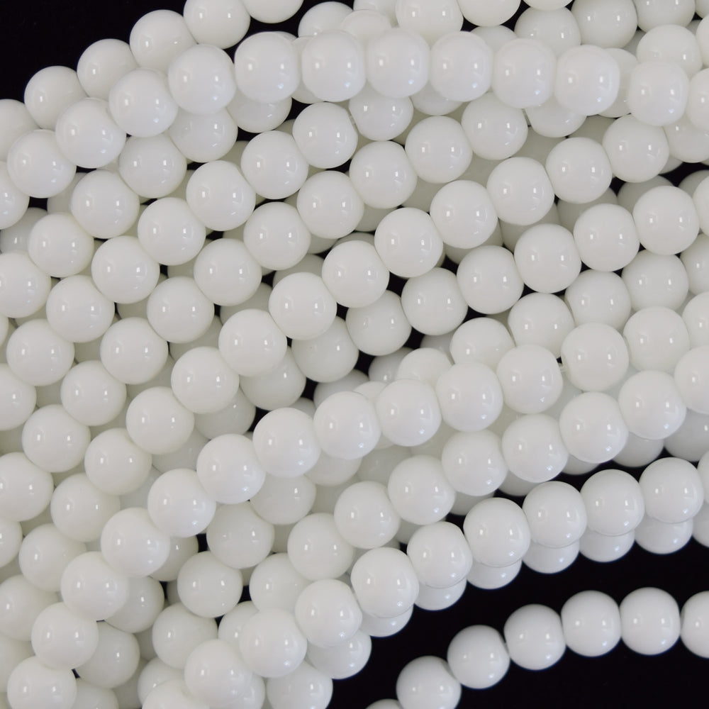 White Jade Round Beads Gemstone 15" Strand 4mm 6mm 8mm 10mm 12mm