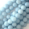 Matte Light Blue Aquamarine Quartz Round Beads 15