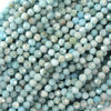 4mm natural faceted blue larimar round beads 15.5